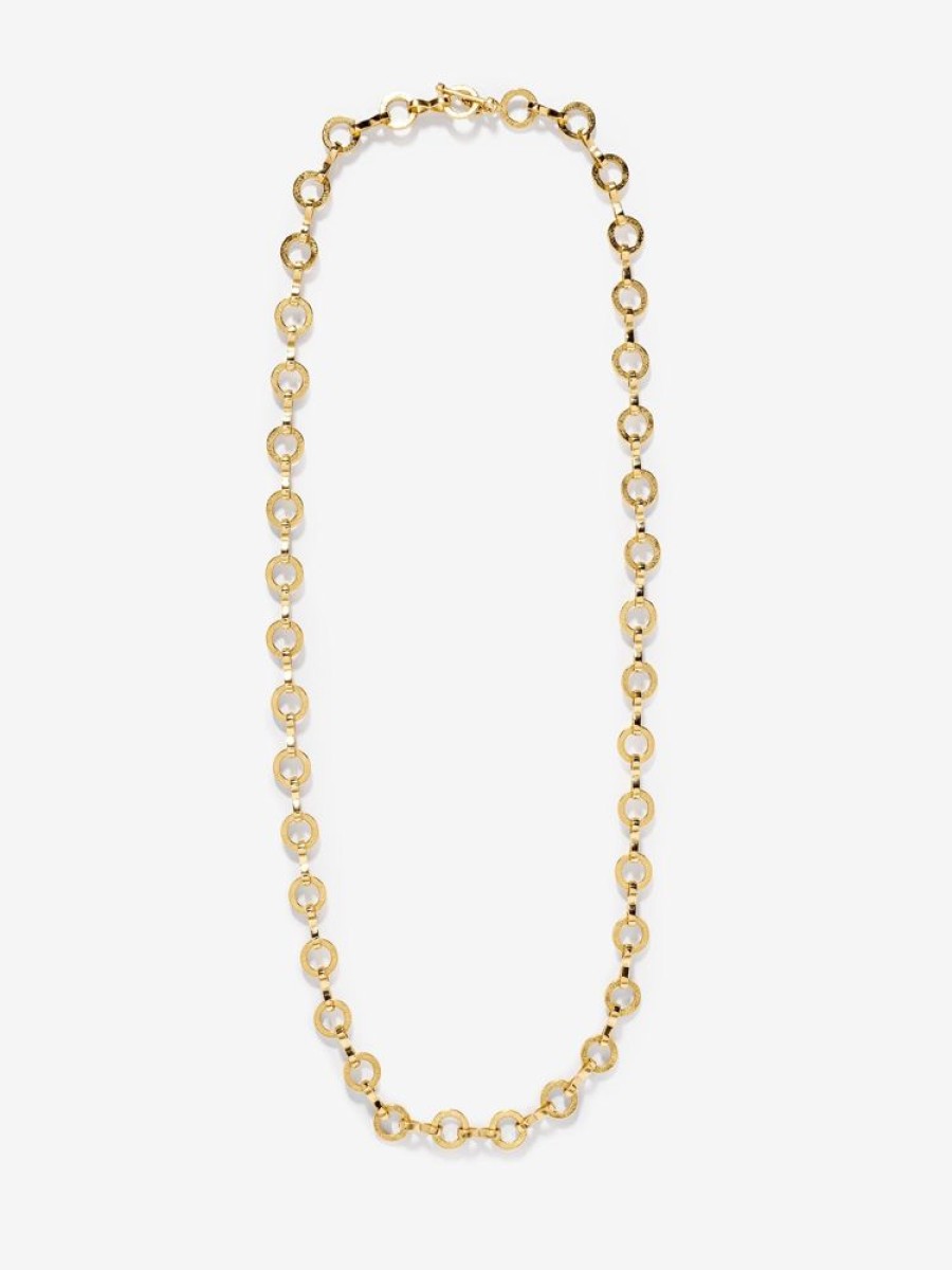 Jewelry Azlee | Heavy Circle-Link Textured Chain