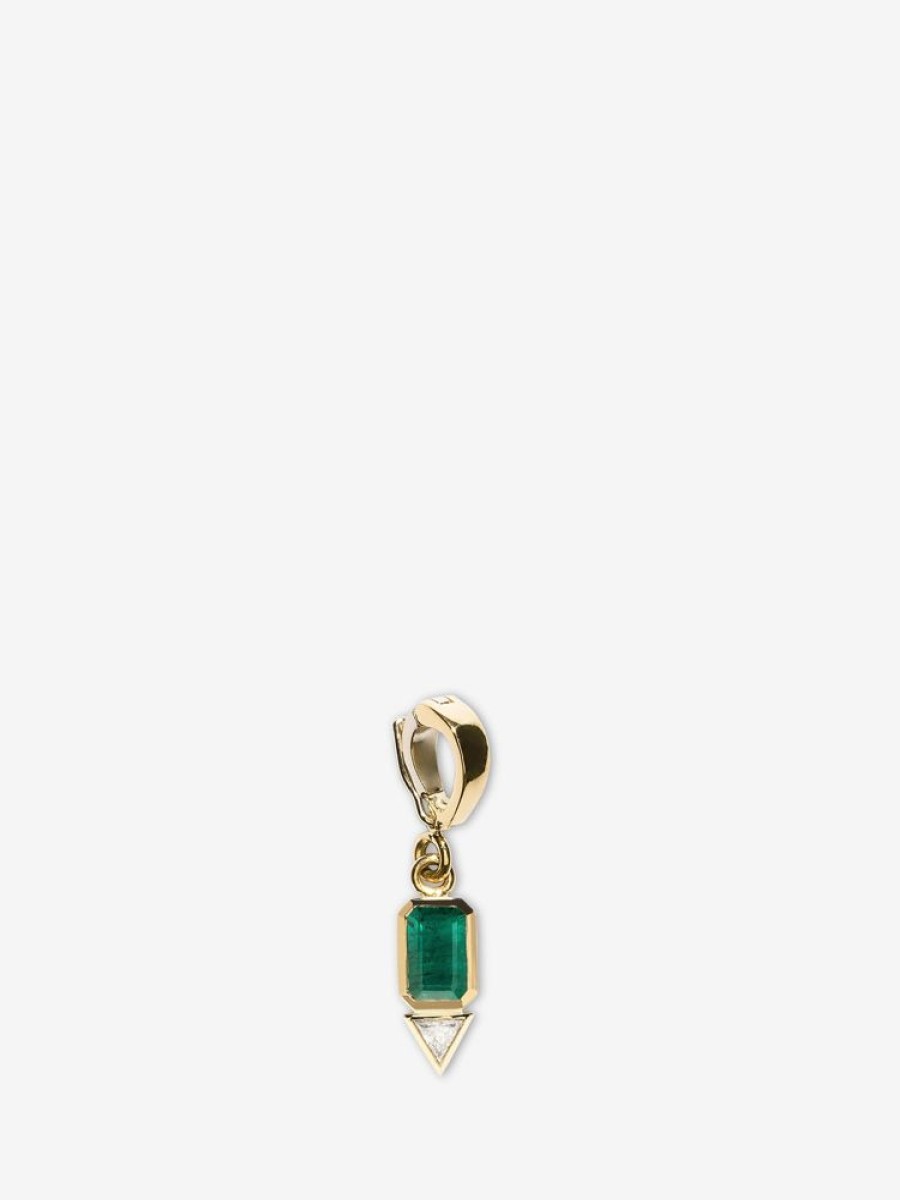 Jewelry Azlee | Emerald And Trillion Small Diamond Charm