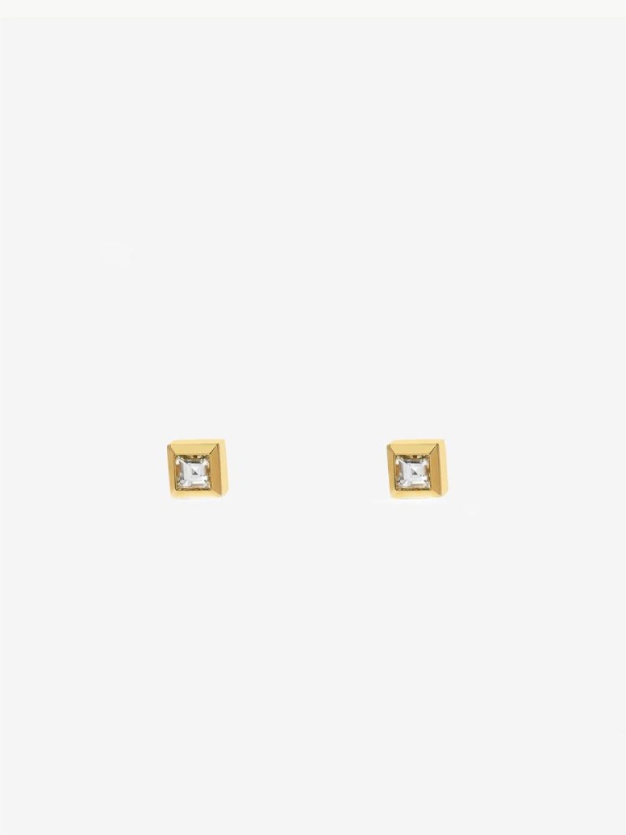 Jewelry Azlee | Bare Carre Diamond Studs