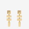 Jewelry Azlee | Scattered Gold Bar And Carre Diamond Staircase Earrings