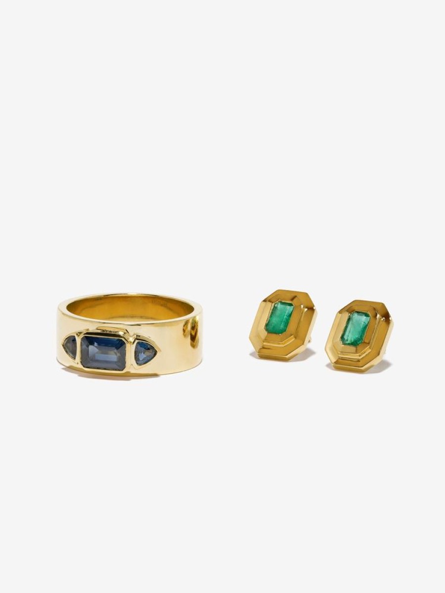 Jewelry Azlee | Emerald Staircase Studs