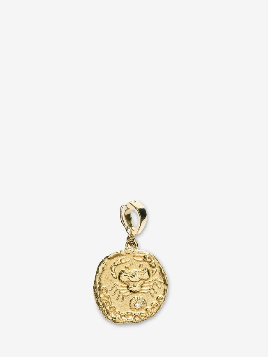 Jewelry Azlee | Karkinos Small Diamond Coin Charm