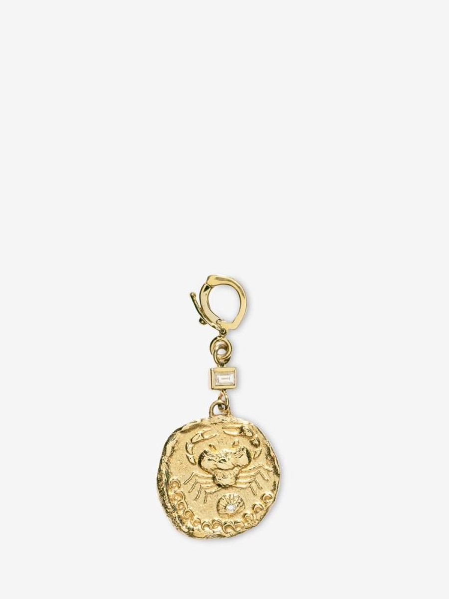 Jewelry Azlee | Karkinos Small Diamond Coin Charm